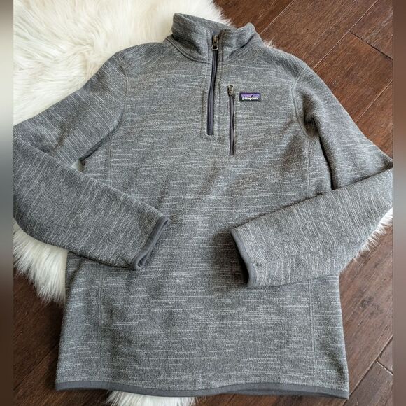 Patagonia Kids' Boy's Better Sweater 1/4 Zip Pullover Size XL 14 Nickel Grey - Picture 1 of 5
